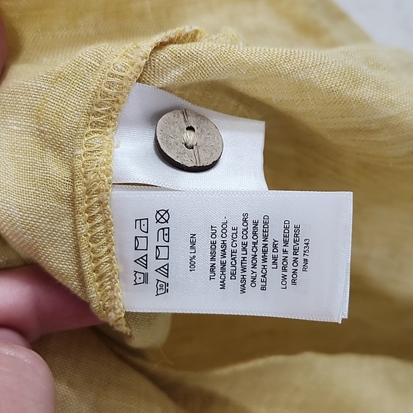 Cynthia Rowley Ladies Size Medium Cap Sleeve Linen Tee Shirt Button Detail New - Picture 8 of 9
